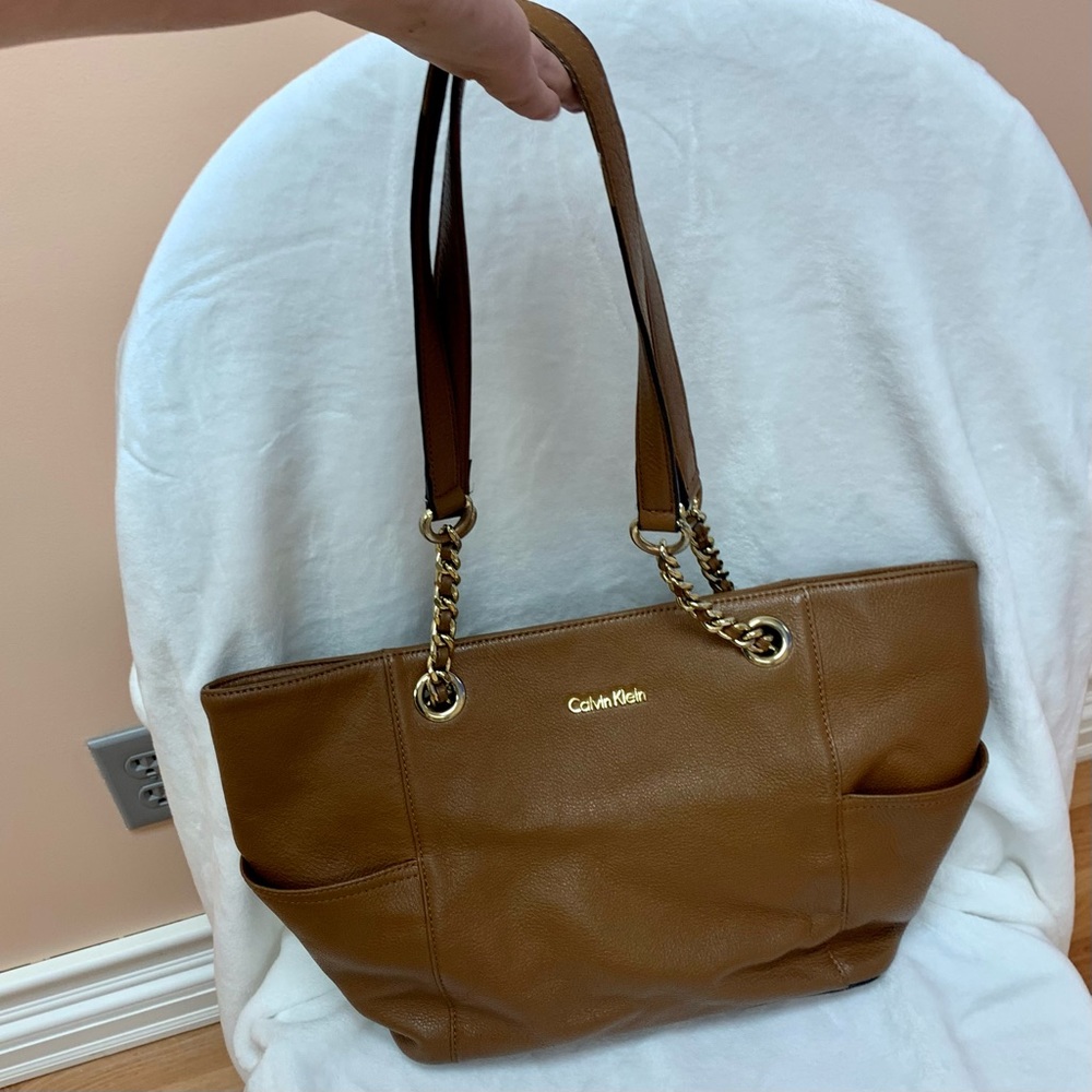 Calvin Klein Hayden Saffiano Leather Tote Purse